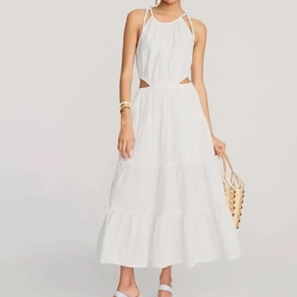 J.Crew White Harbor Side-cutout Dress Size S